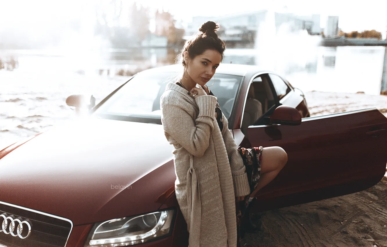 Фото обои машина, авто, девушка, поза, Audi, Belavin, Александр Белавин