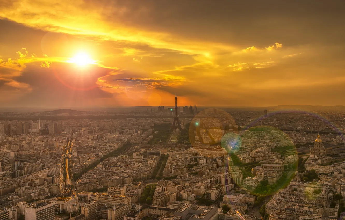 Фото обои город, Paris, Sunshine