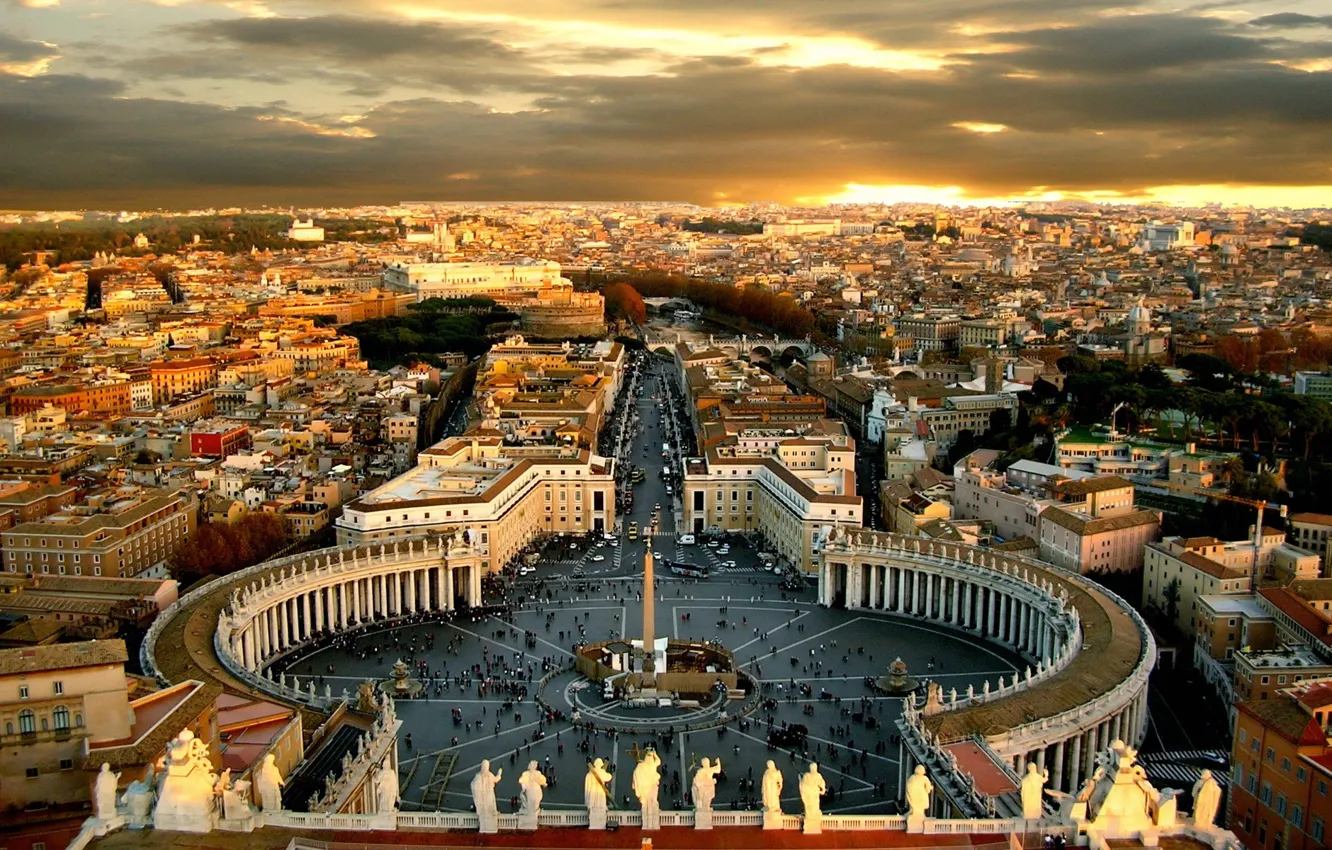 Фото обои Площадь, Рим, Святого, Петра