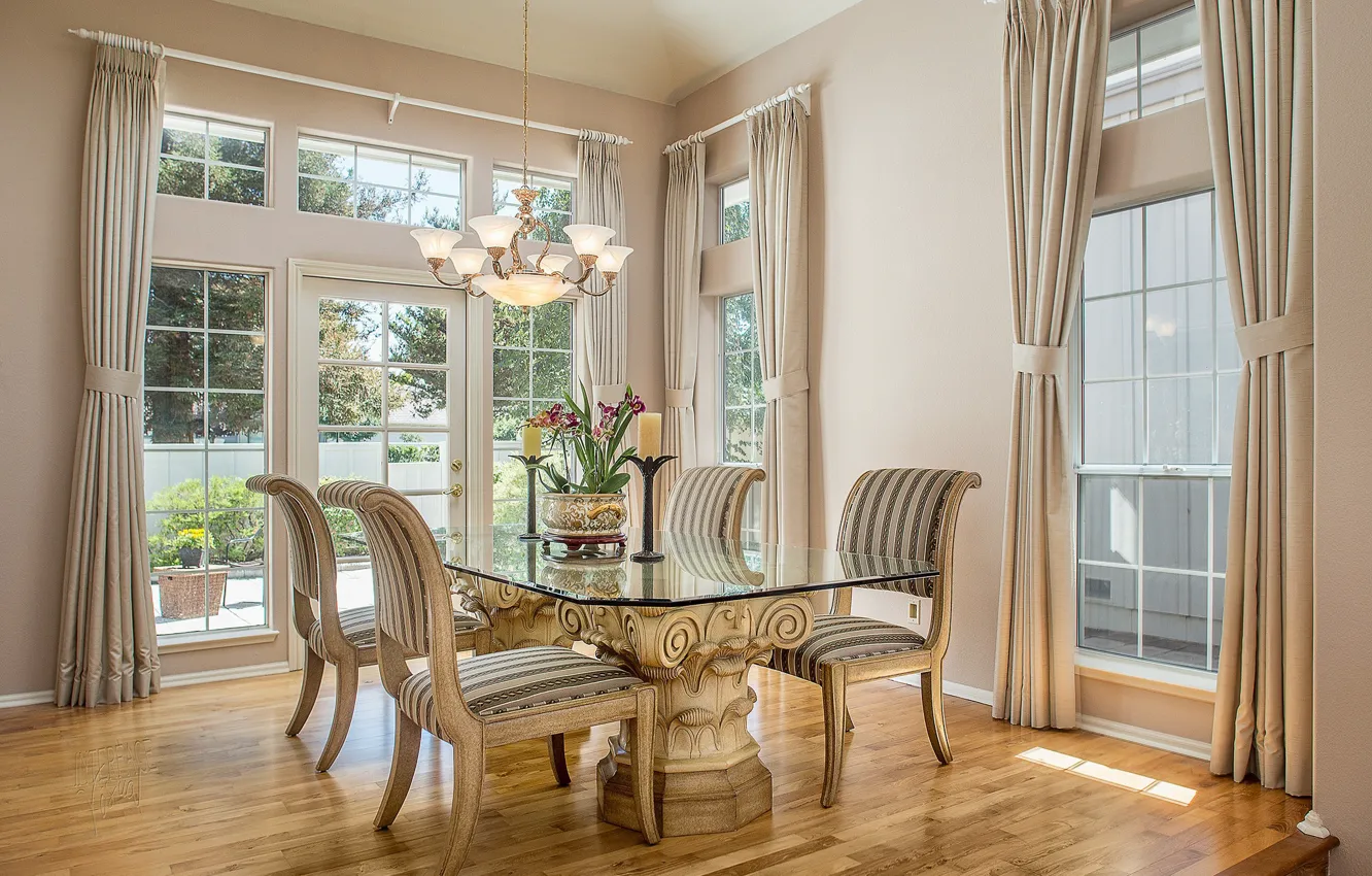 Фото обои стол, стул, столовая