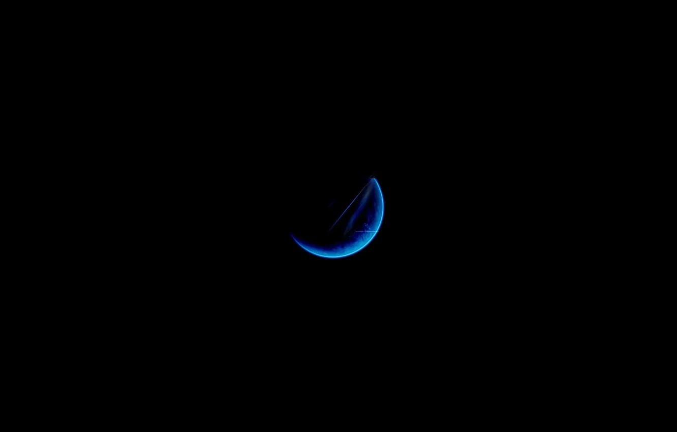 Фото обои темнота, луна, голубая