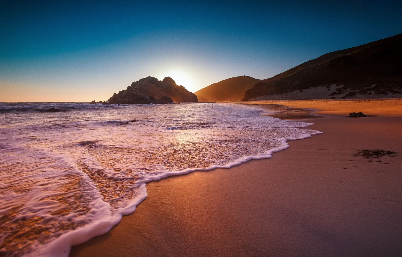 Фото обои пляж, океан, скалы, побережье, Big Sur, Big Sur California