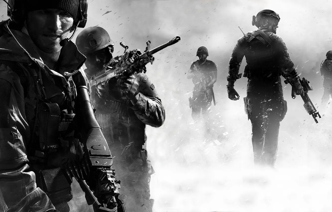 Фото обои оружие, дым, солдат, Call of duty mw3
