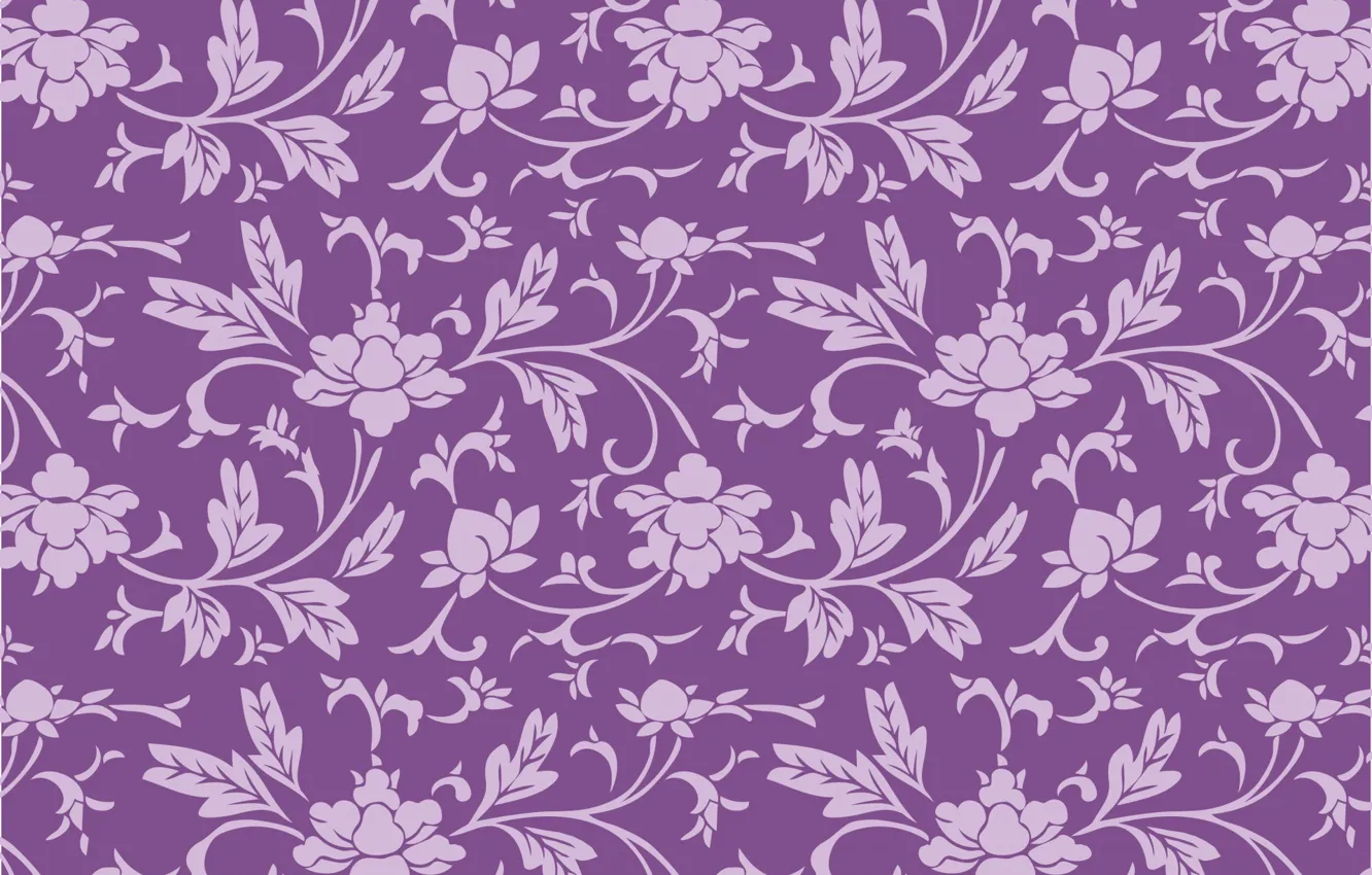 Фото обои цветы, фон, узор, Purple, Wallpaper, Background, Floral