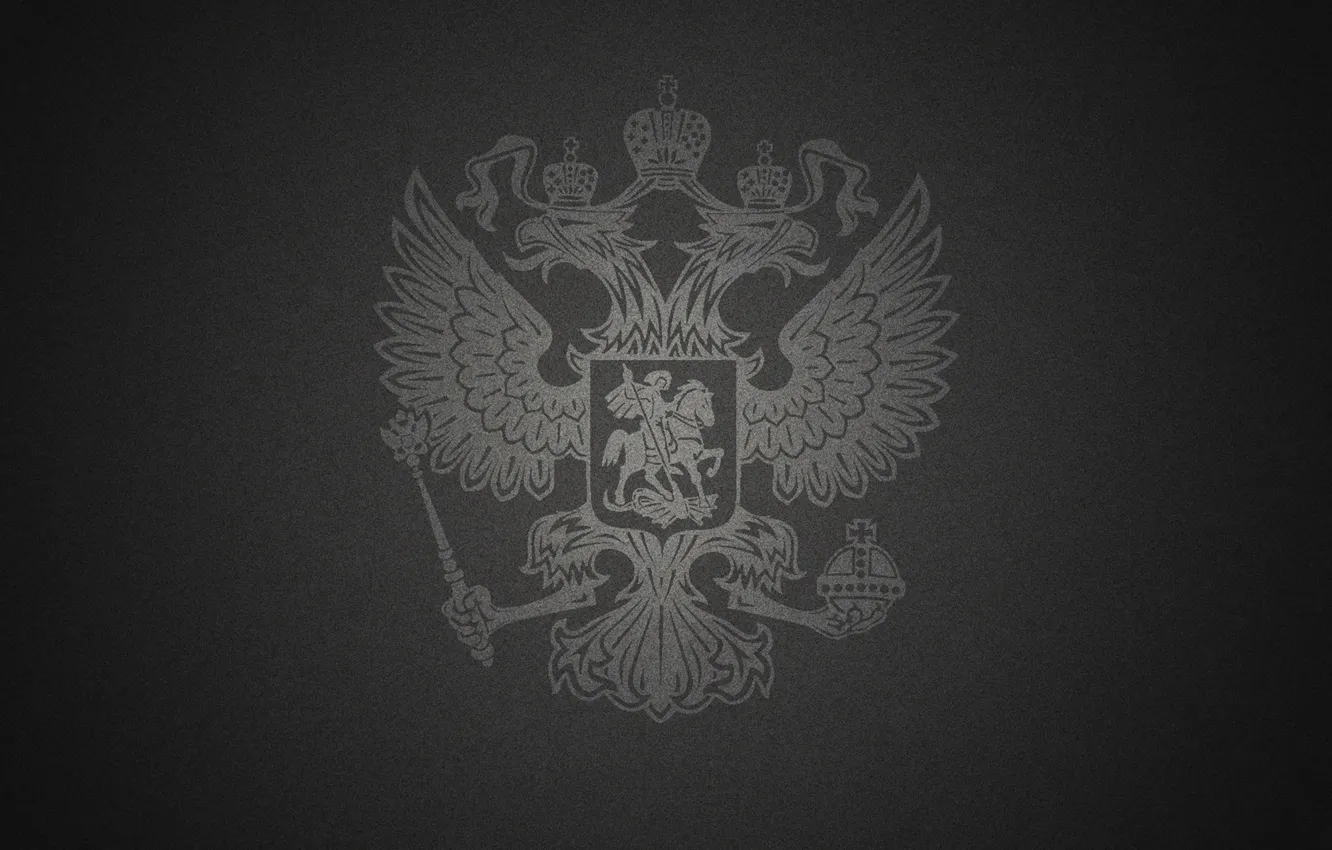 Фото обои черный фон, двуглавый орел, герб России