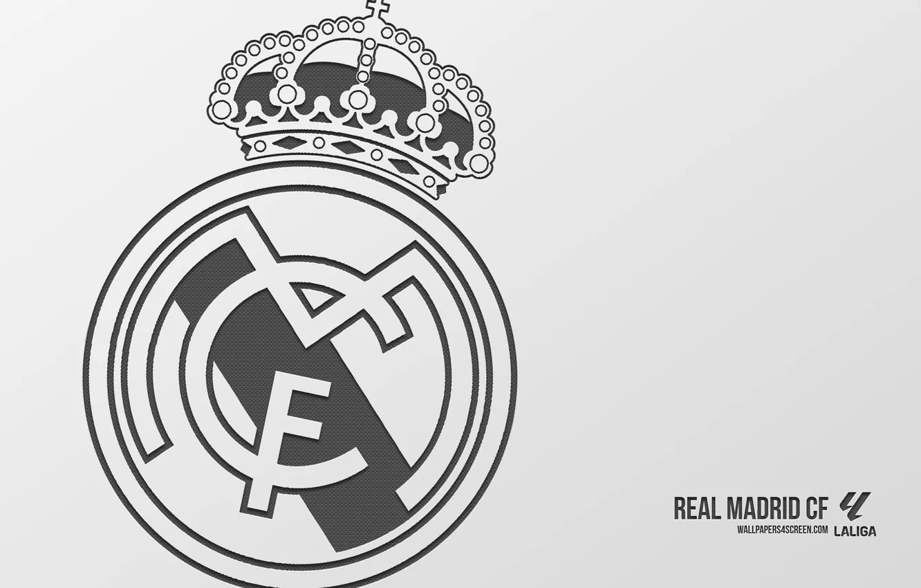Фото обои Logo, Football, Real Madrid, Soccer, La Liga, Hala Madrid, Real Madrid CF, Symbol