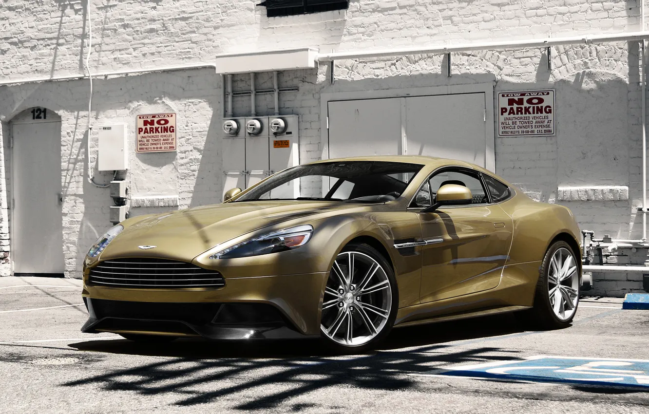 Фото обои Aston Martin, Front, Building, Supercar, Vanquish