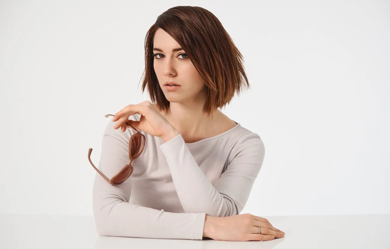 Фото обои актриса, очки, прическа, фотограф, шатенка, американская, Mary Elizabeth Winstead, Мэри Элизабет Уинстэд