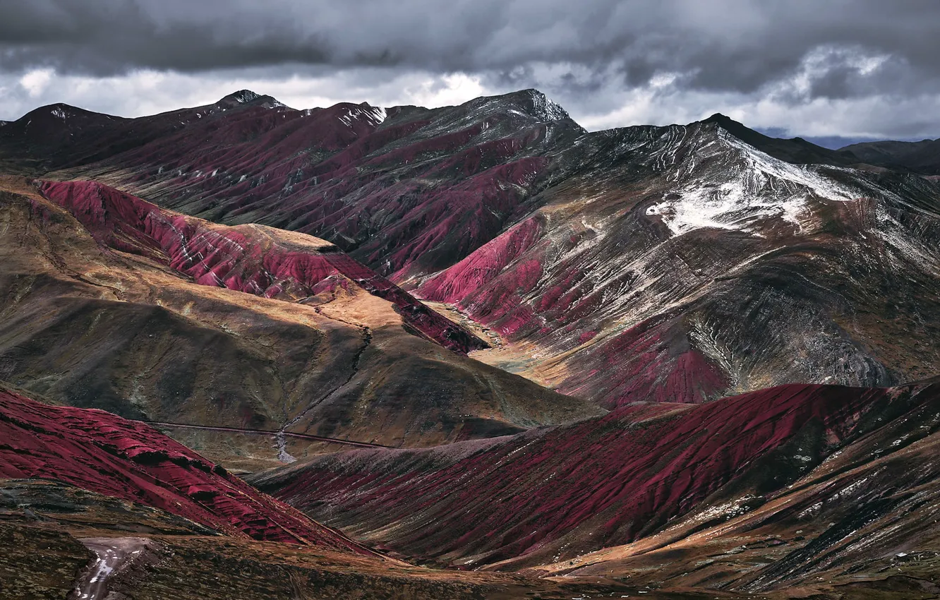 Фото обои природа, Peru, Rainbow mountains