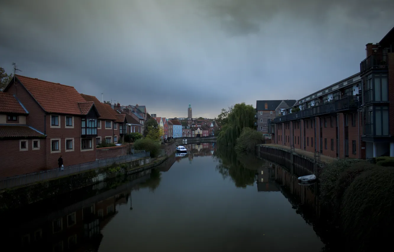 Фото обои England, River, River Wensum, Norwich, River View