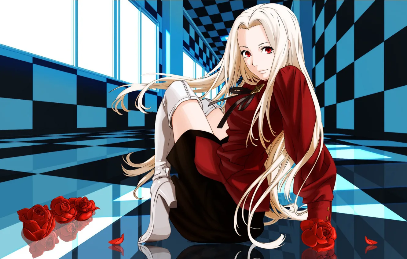 Фото обои girl, anime, art, blonde, boots