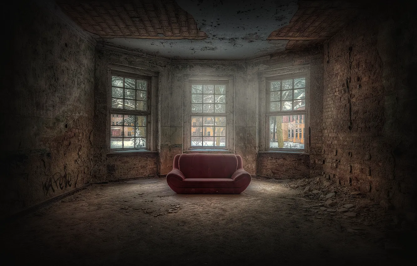 Фото обои комната, кресло, окно