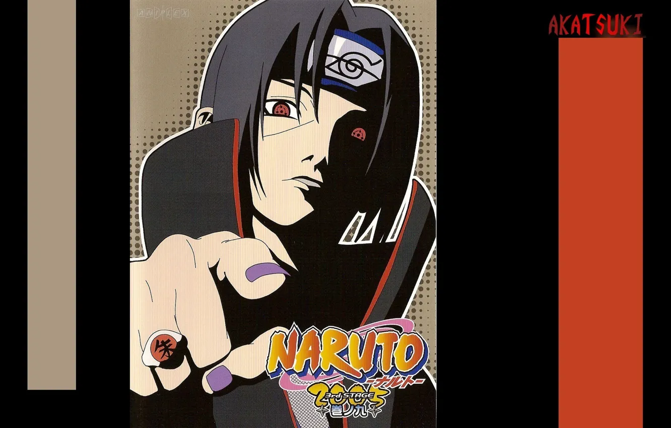 Фото обои взгляд, перстень, жест, sharingan, ninja, Akatsuki, Itachi Uchiha, Naruto Shippuden