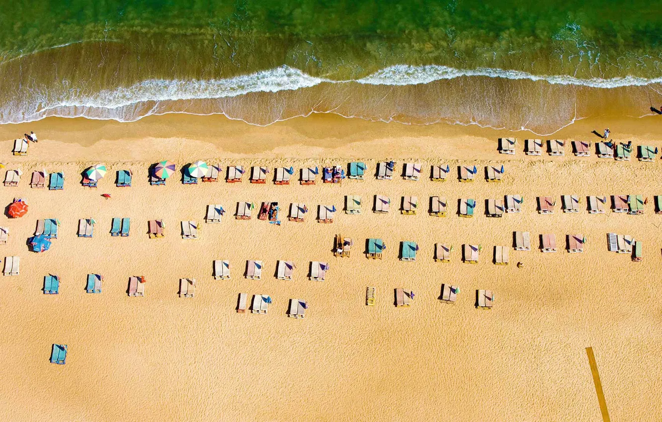 Фото обои песок, море, пляж, отдых, загар, отпуск, Индия, шезлонг