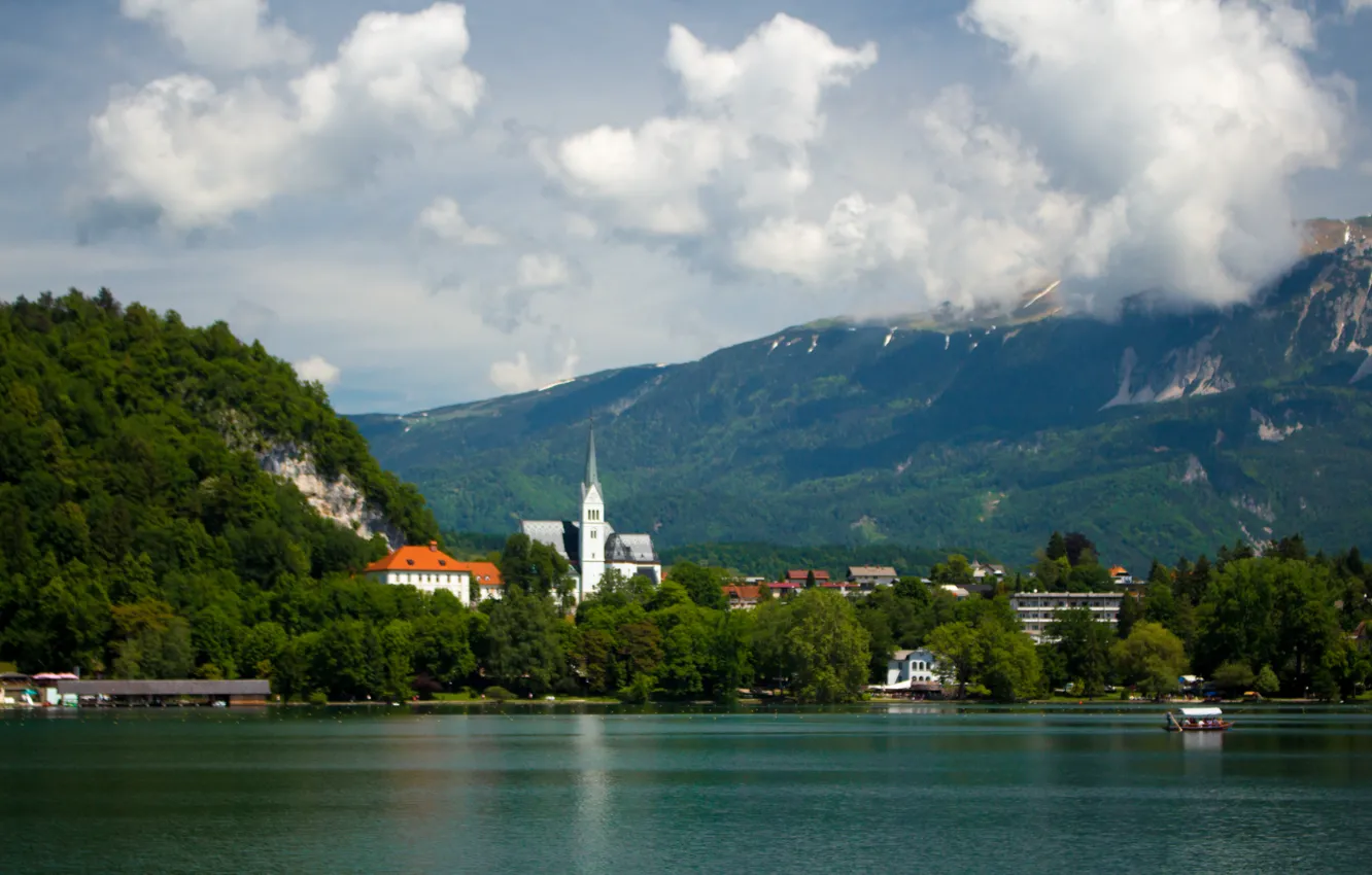 Фото обои озеро, Словения, Блед