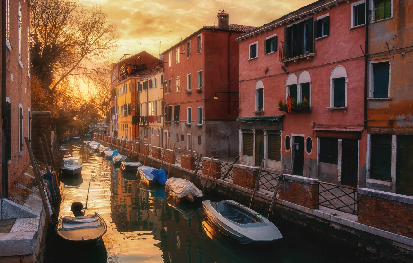 Фото обои улица, здания, дома, лодки, Италия, Венеция, канал, Italy