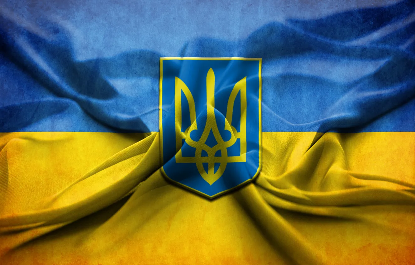 Фото обои флаг, герб, Украина, Україна, Ukraine