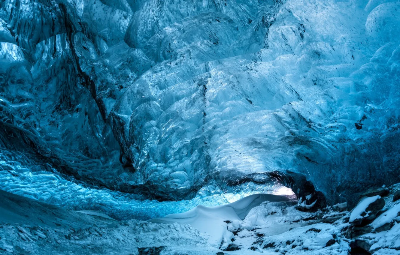 Фото обои ice, blue, snow, cave, ice cave