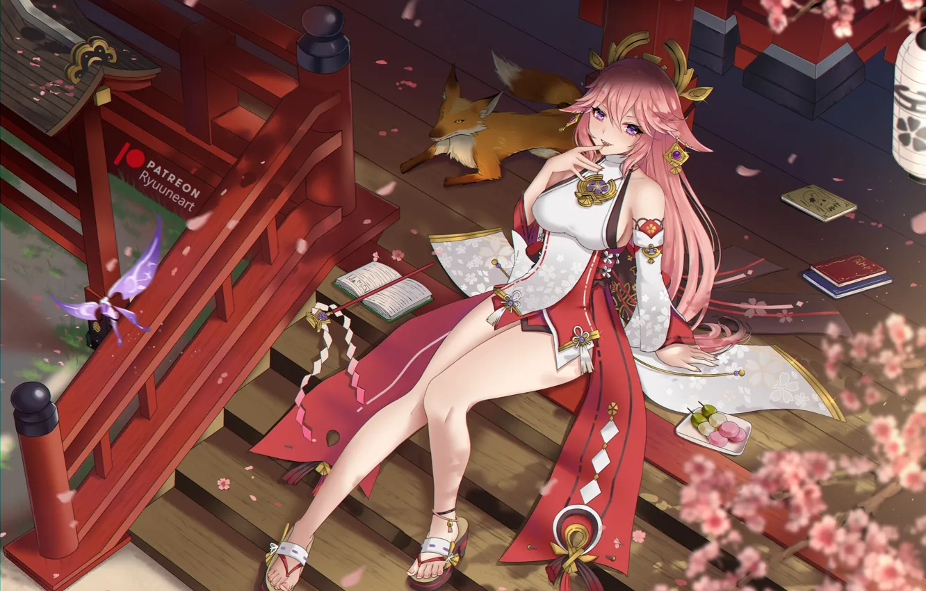 Фото обои gadis seksi, dampak genshin, yae miko genshin impact