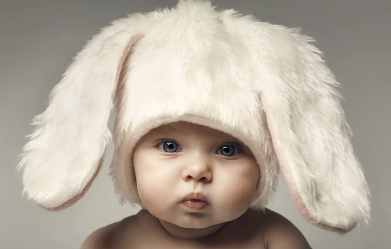 Фото обои дети, малыш, Пасха, милый, hat, шляпы, Easter, funny