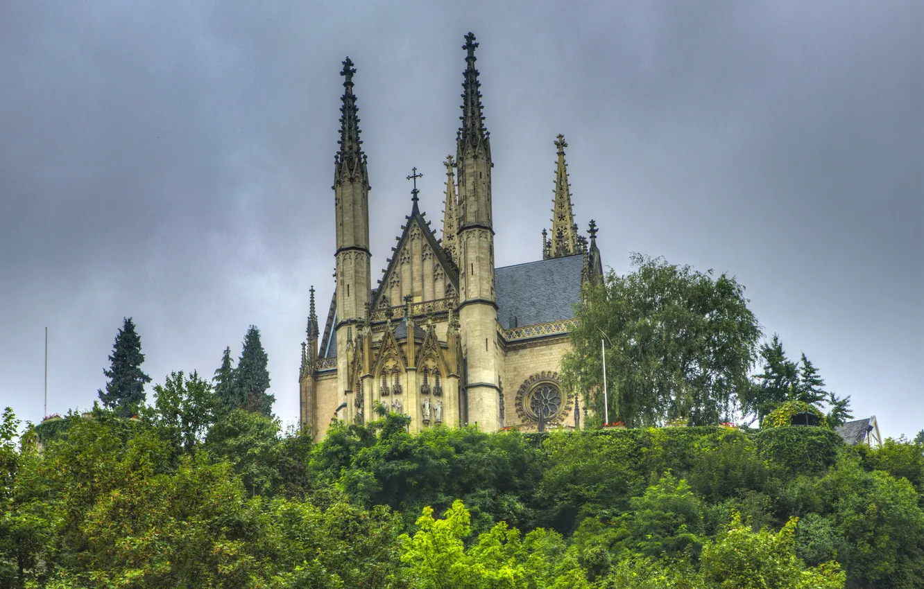 Фото обои город, фото, Германия, собор, храм, монастырь, Apollinaris Kirche Remagen