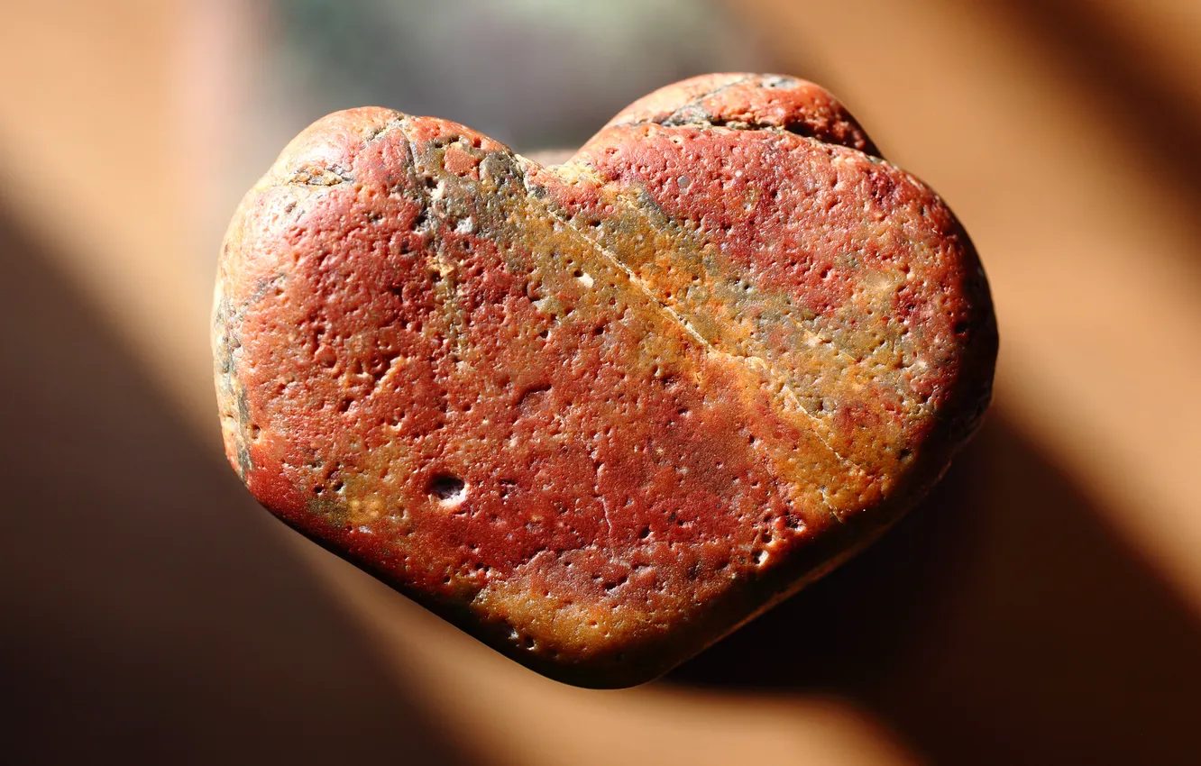 Фото обои макро, камень, сердце