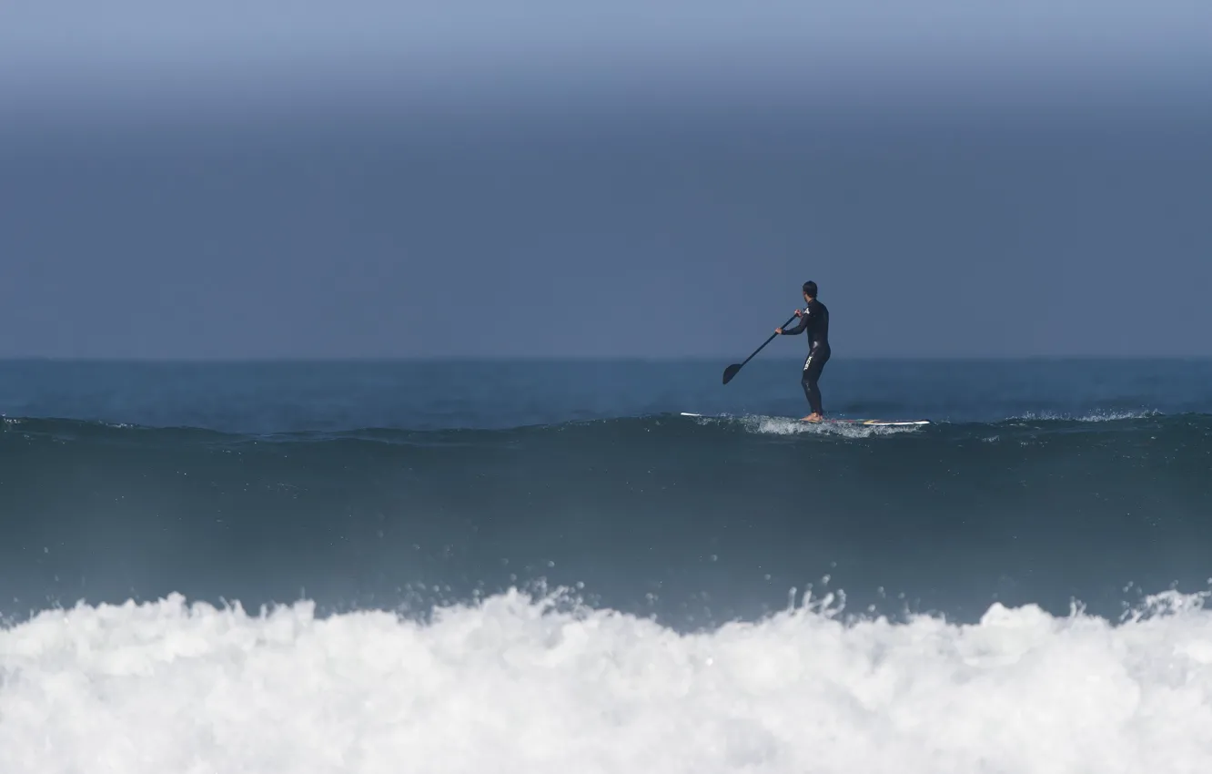 Фото обои море, волны, спорт, человек