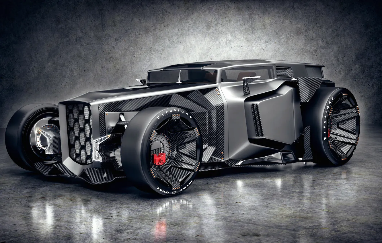 Фото обои Lamborghini, concept, black, Rat, Rod