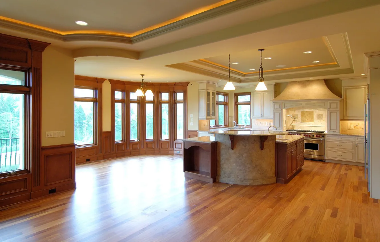 Фото обои villa, luxury, kitchen, living space