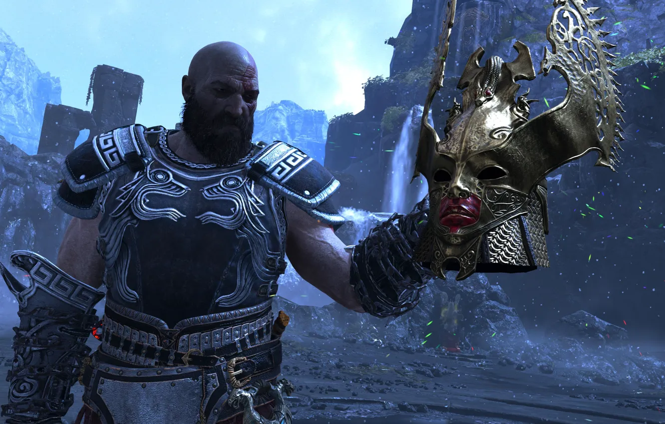 Фото обои Playstation, God of War, Кратос, God of War 4, Santa Monica Studio, Призрак Спарты, Броня …