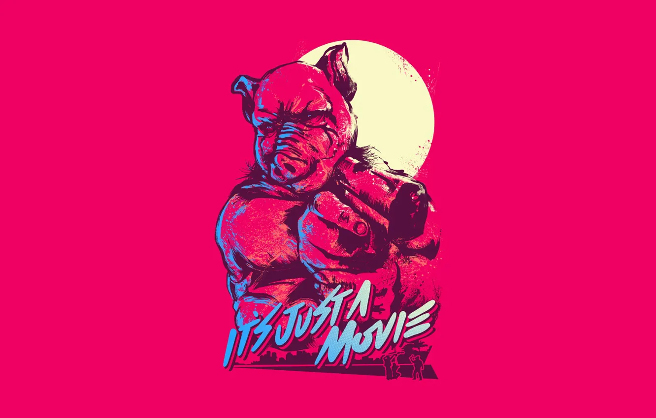 Фото обои Игра, Свинья, Фон, Miami, Мартин, Hotline Miami, Synthpop, Мясник