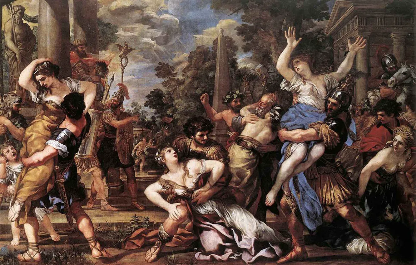 Фото обои античность, Pietro Da Cortona, Sibine Women, The Rape Of The