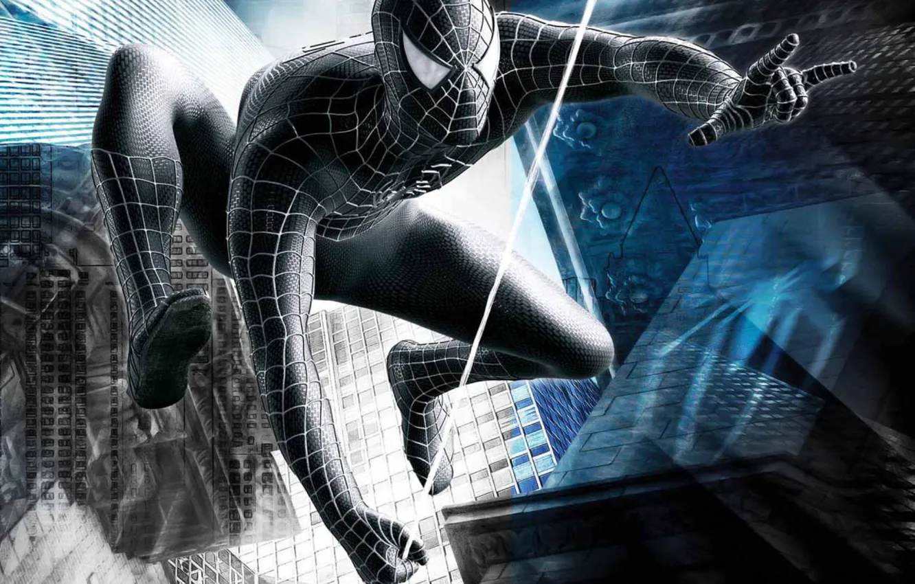 Фото обои паутина, костюм, человек паук, Spider-Man