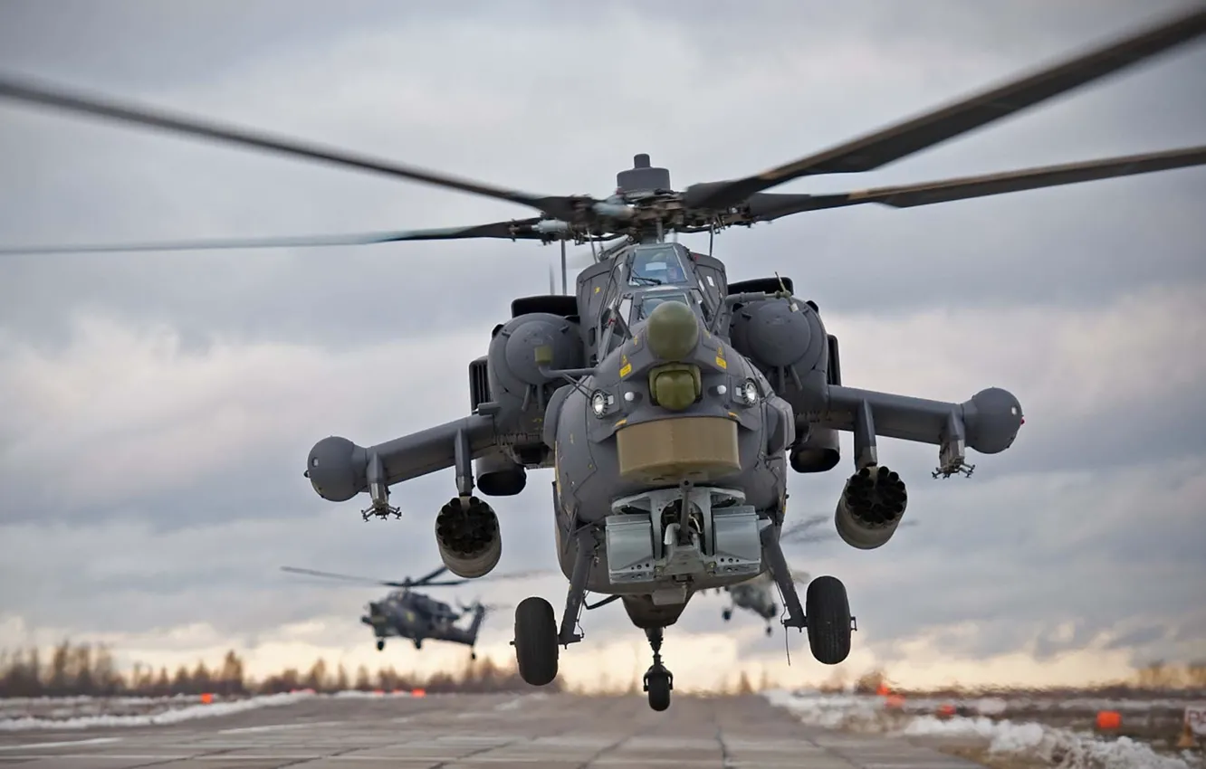 Фото обои вертолет, силы, российский, техники, для, ударный, живой, целей