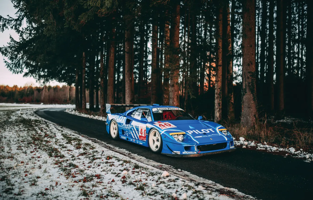 Фото обои Ferrari, F40, blue, Ferrari F40 LM by Michelotto