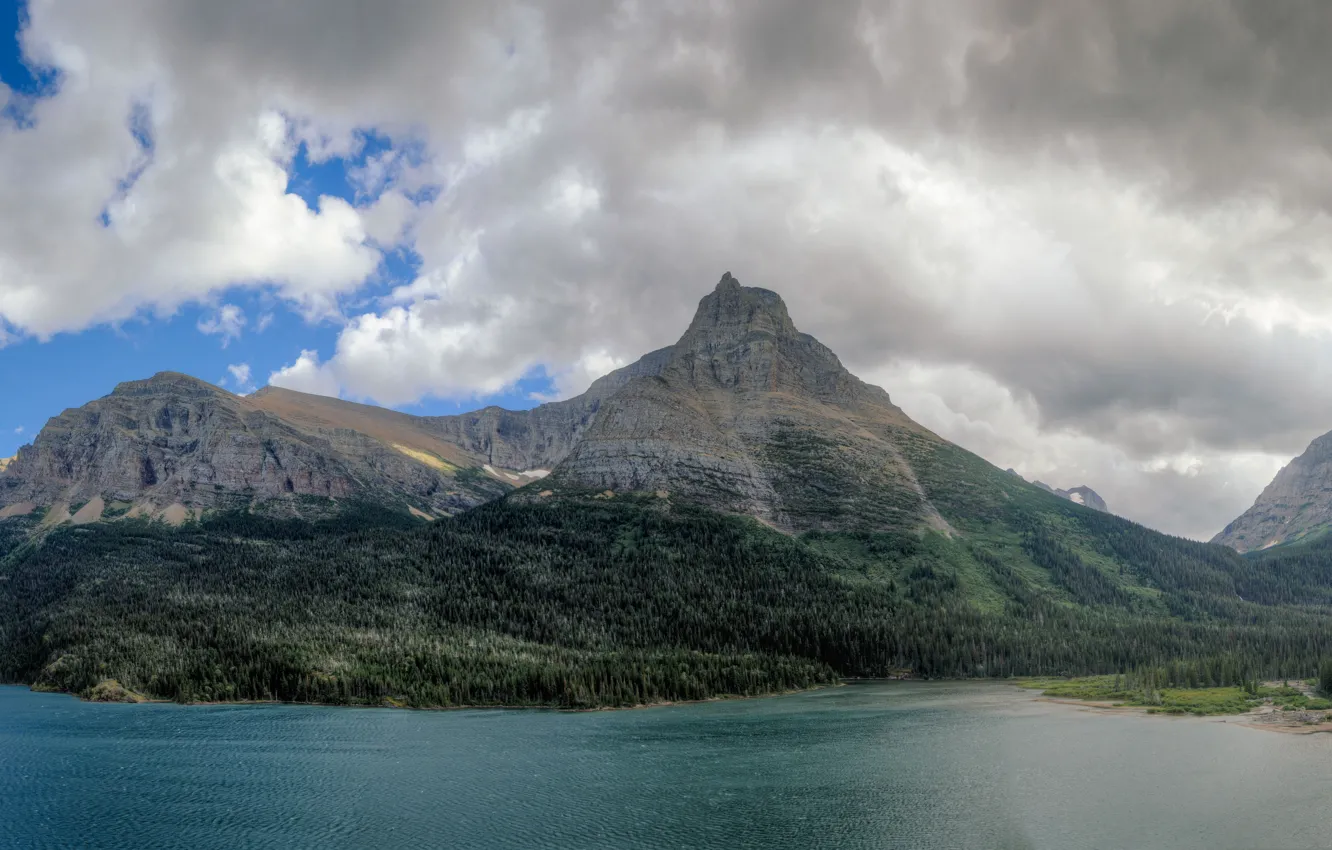Фото обои гора, Монтана, США, Национальный парк Глейшер, озеро Сейнт Мэри