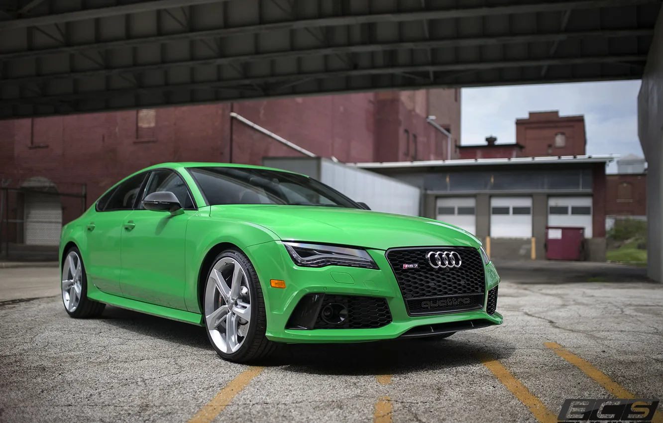 Фото обои Audi, green, RS7, ECS, Tuning's