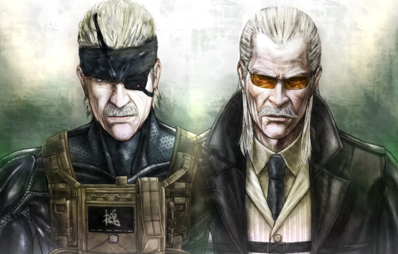 Фото обои Solid Snake, Metal Gear Solid 4: Guns of the Patriots, Konami, Revolver Ocelot, Liquid Ocelot