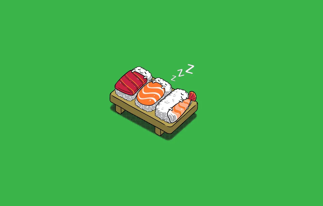 Фото обои сон, рыба, Рисунок, одеяло, рис, суши, фон.