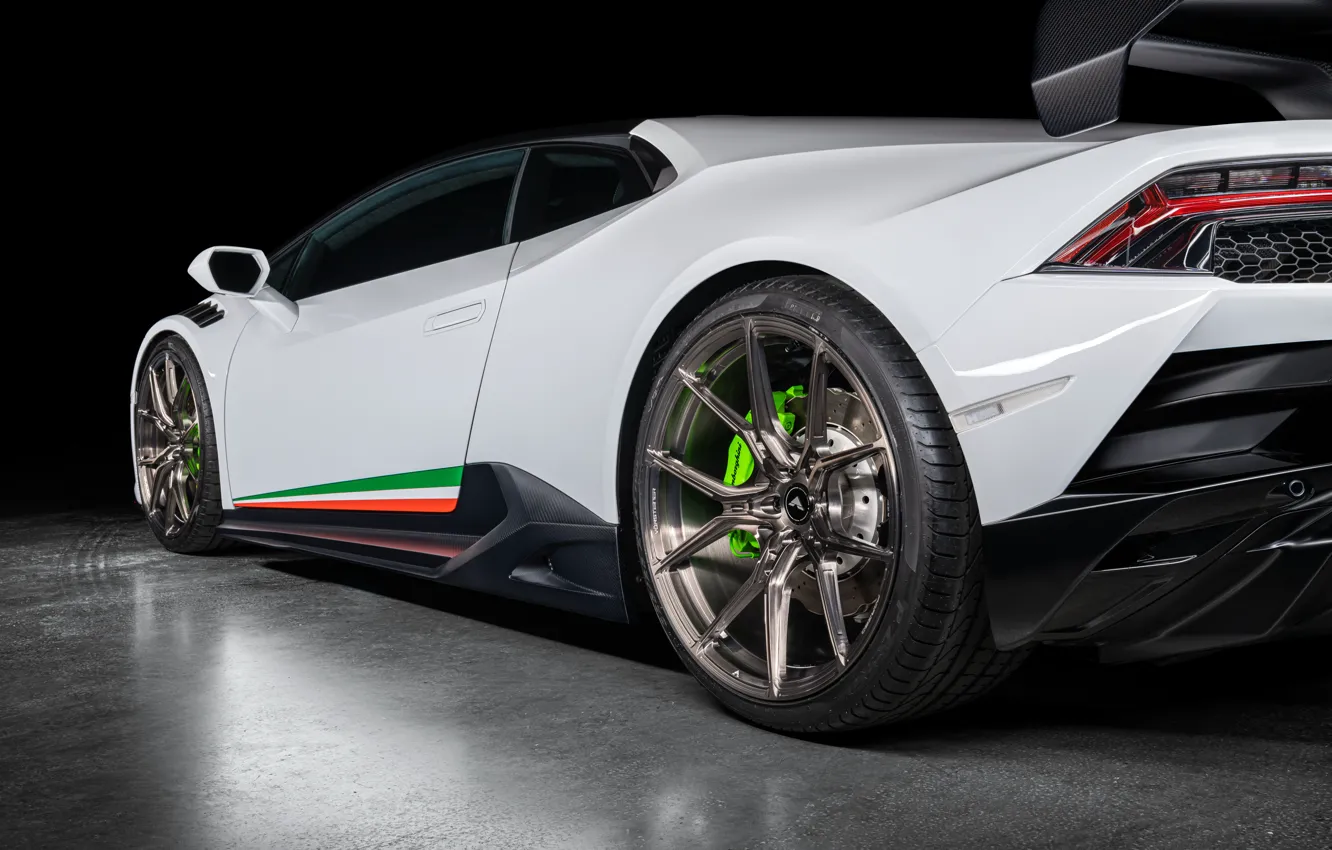 Фото обои Lamborghini, Lambo, Vorsteiner, White, Side, Tuning, Sportcar, Rear