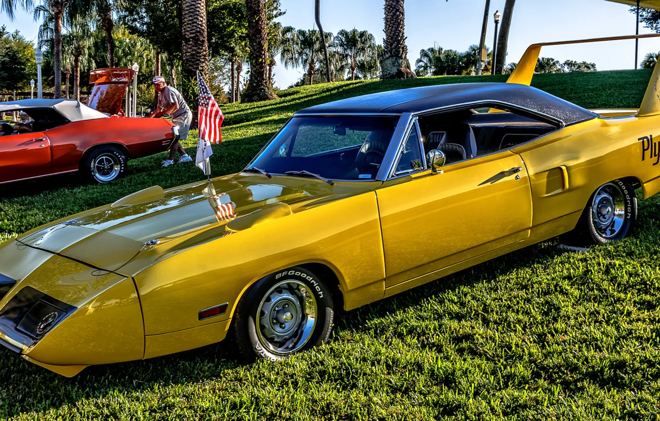 Фото обои жёлтый, Plymouth, Plymouth Superbird, 1970 Plymouth Road Runner Superbird