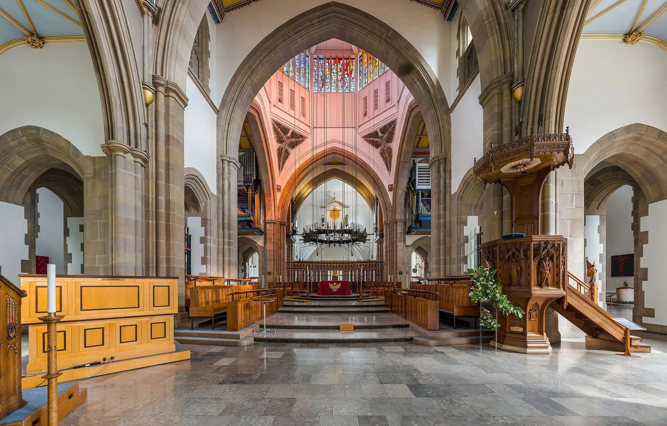 Фото обои интерьер, собор, Великобритания, Pilgrim, Lancashire, Sanctuary, Ланкашир, Diliff