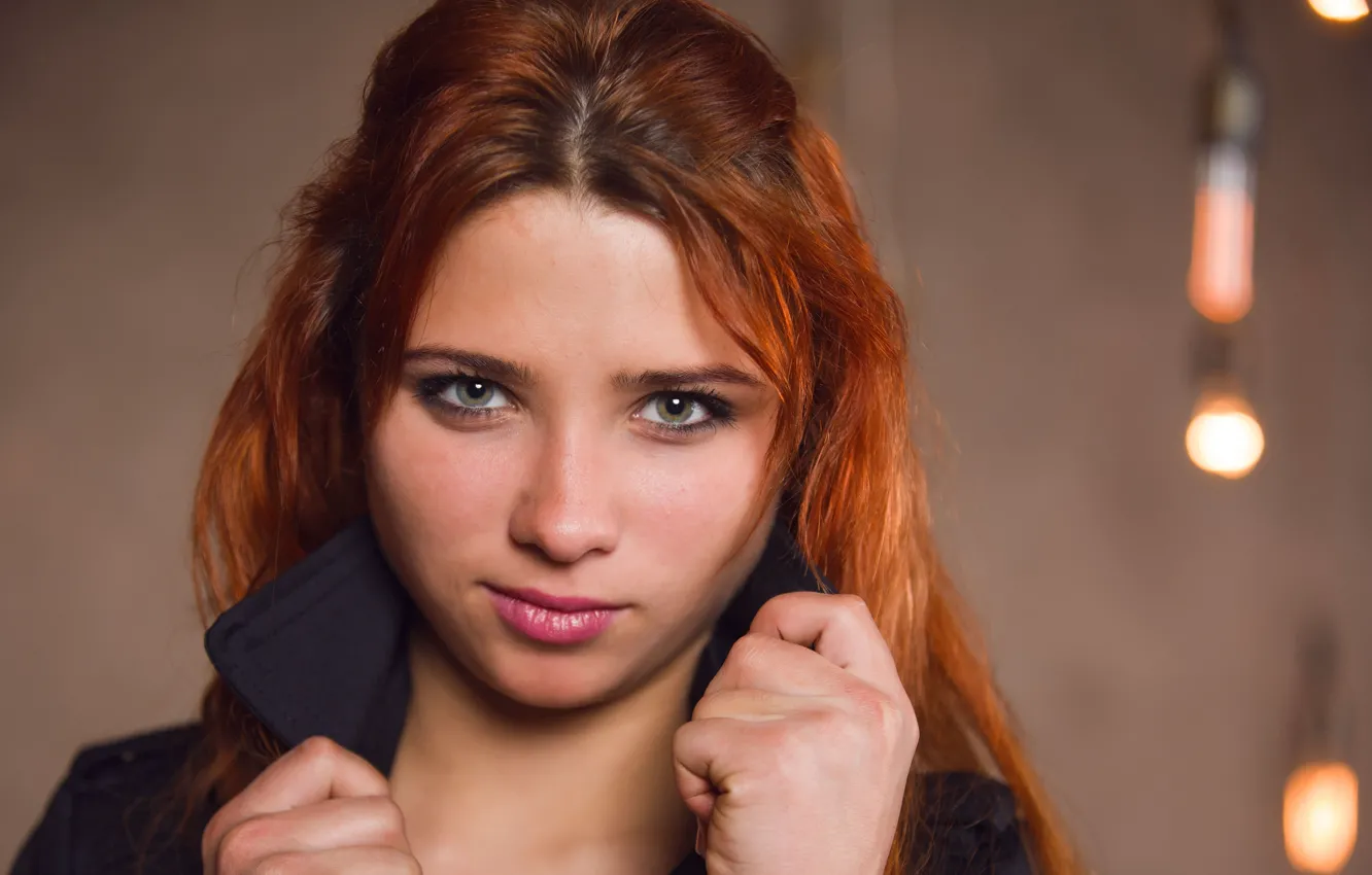 Фото обои model, redhead, portrait, close up, Foxy