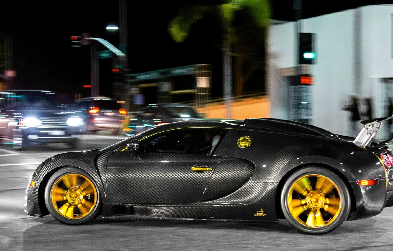 Фото обои Bugatti, Veyron, Mansory, Linea, Vincero, d'Oro