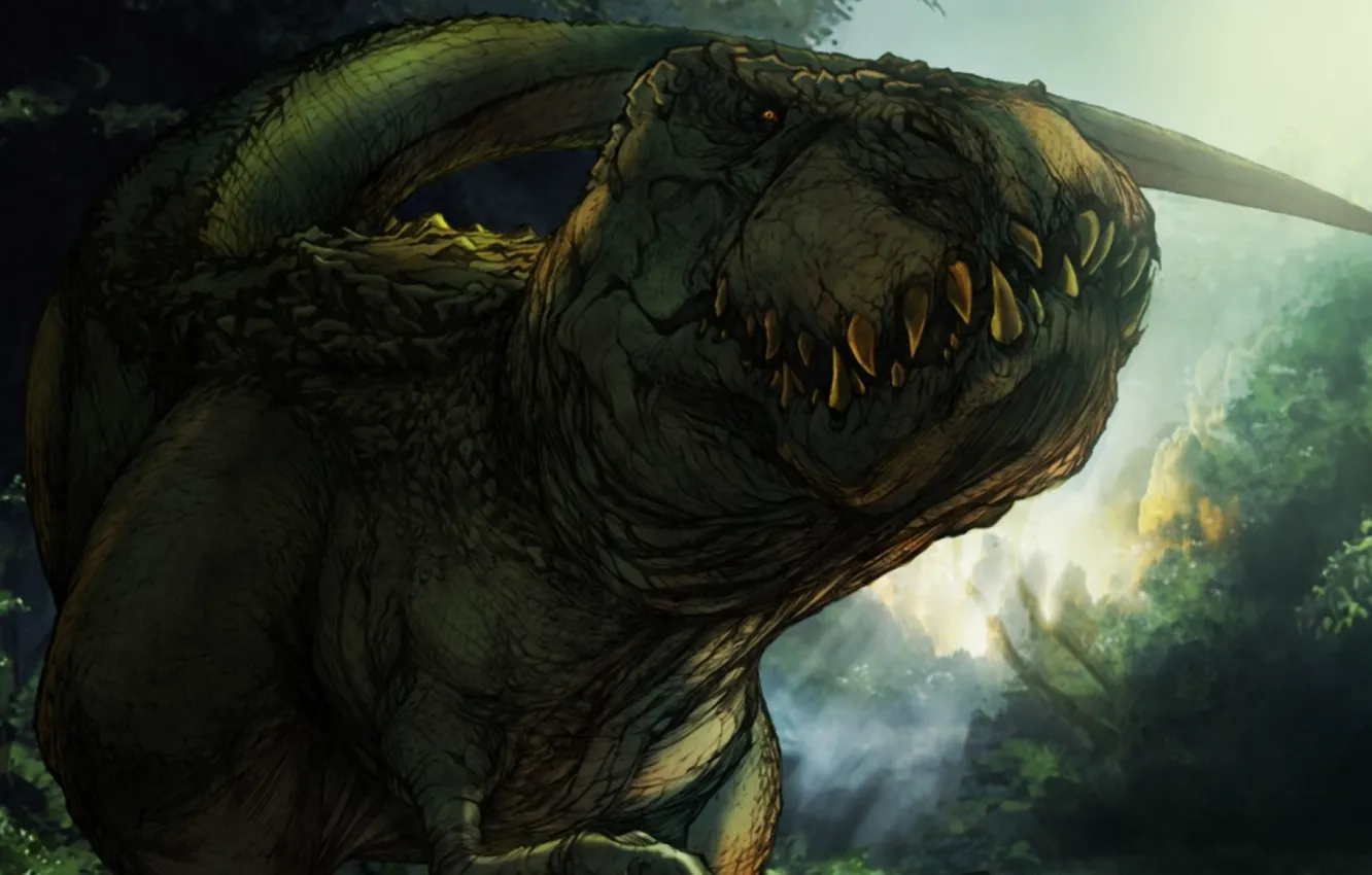 Фото обои динозавр, зубы, ящерица