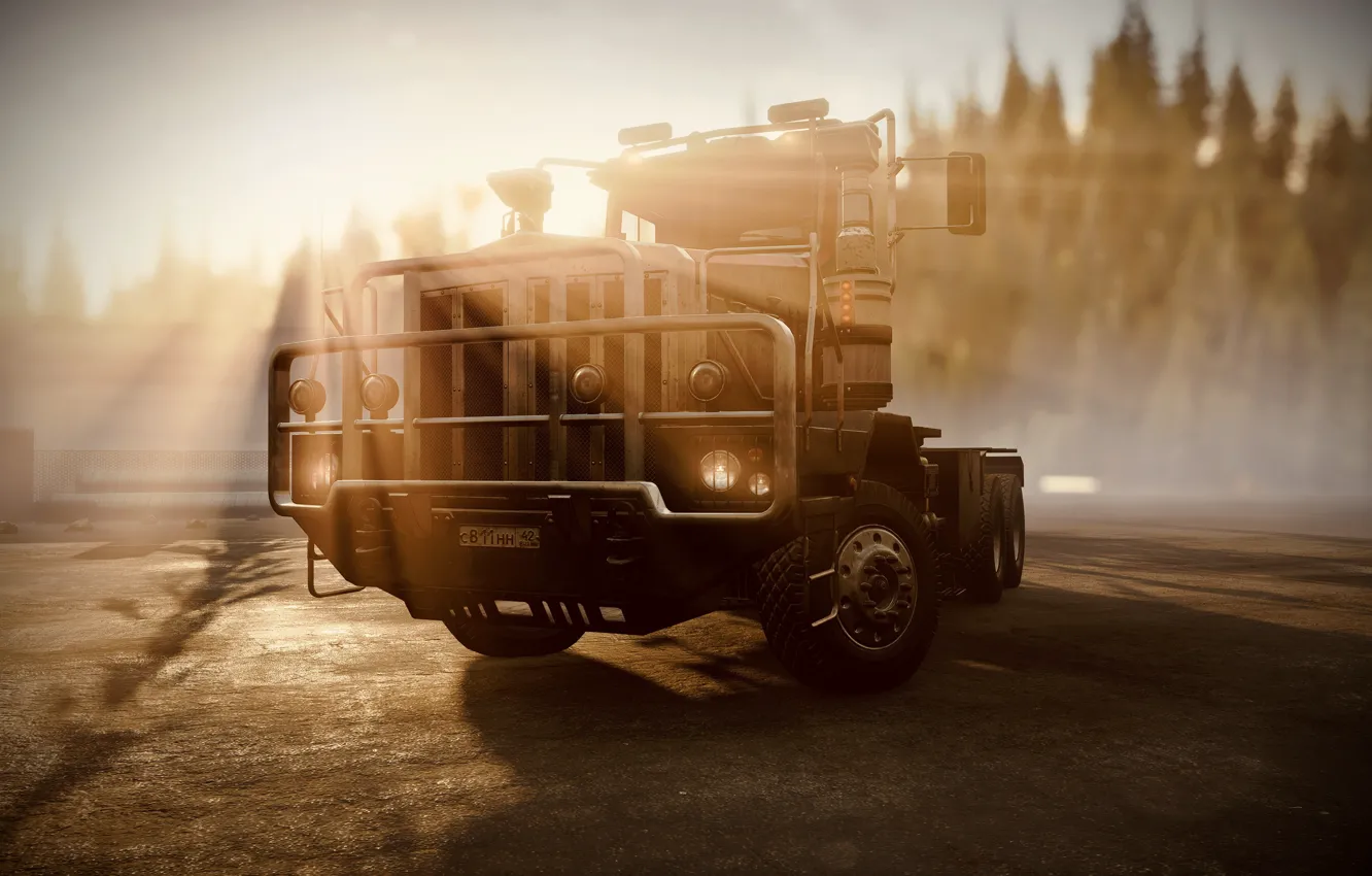 Фото обои HDR, light, sunshine, game, wood, truck, Michigan, UHD