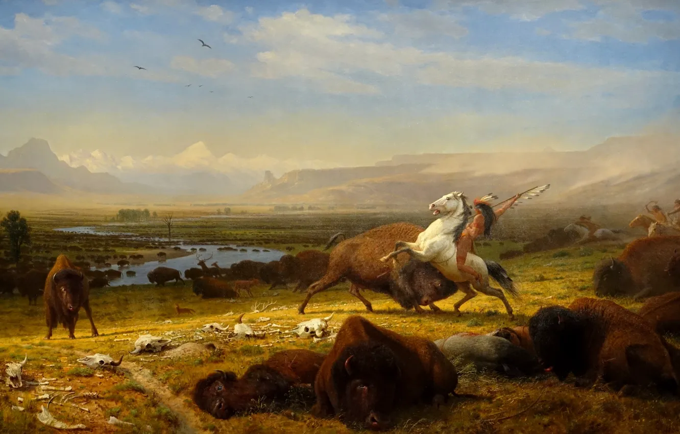 Фото обои картина, 1888, Albert Bierstadt, The Last of the Buffalo