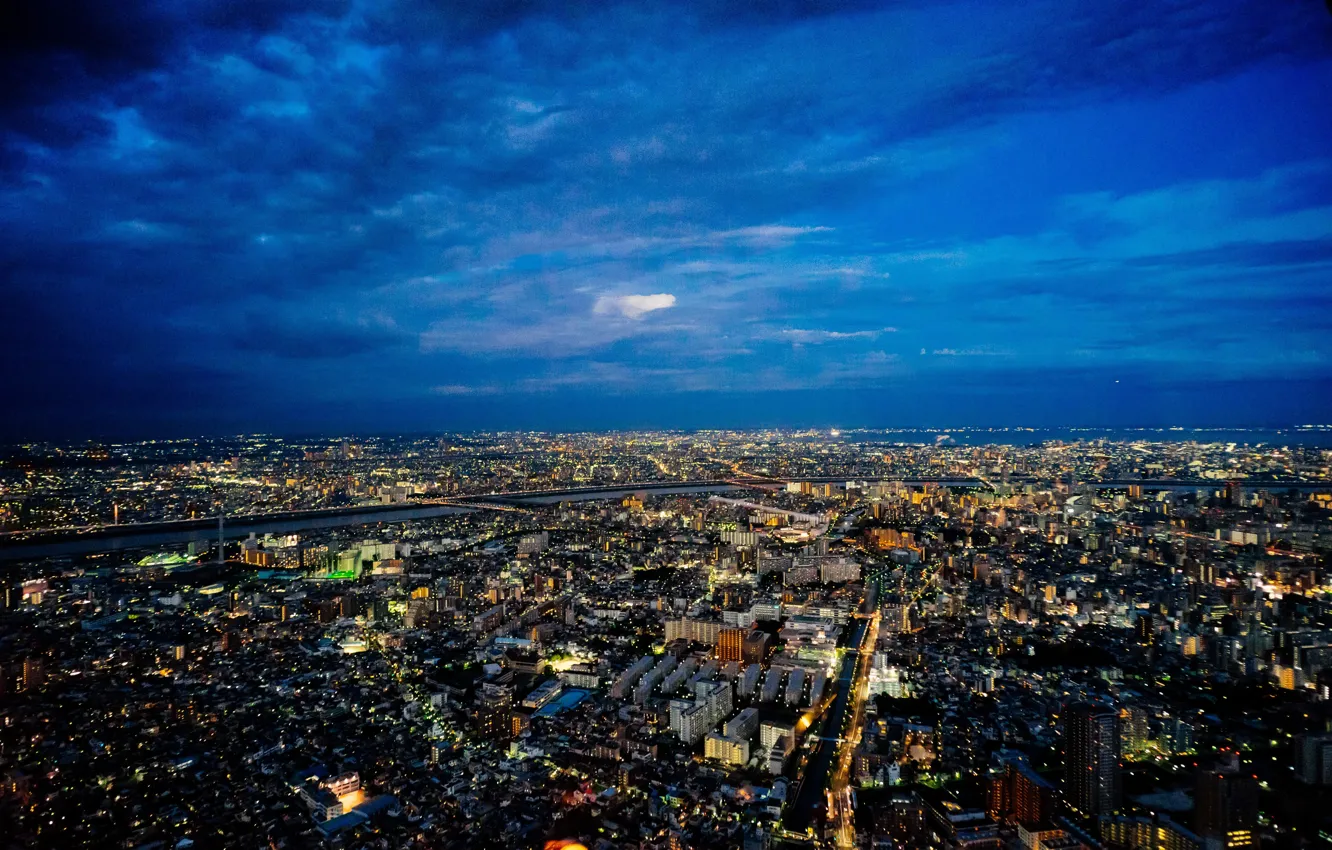 Фото обои Tokyo, Japan, river, sky