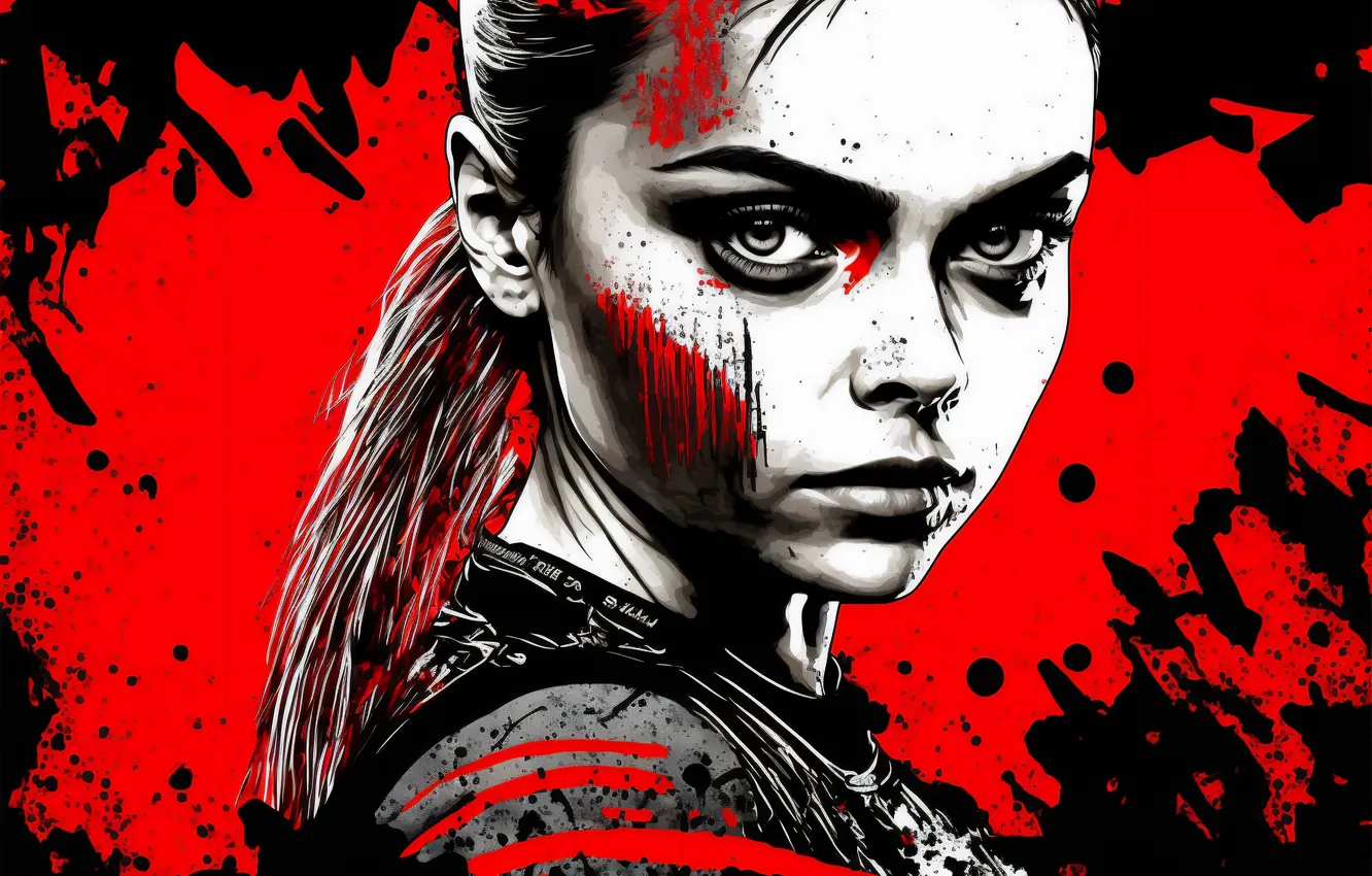Фото обои red, British, model, women, actress, celebrity, illustration, Cara Delevingne