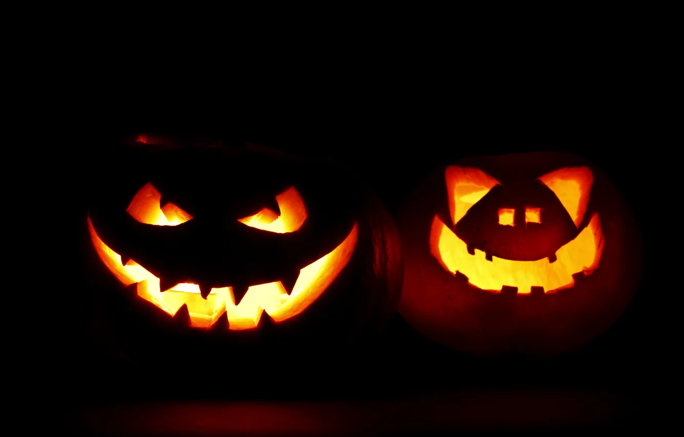 Фото обои осень, ночь, Halloween, тыква, Хэллоуин, smile, face, holiday